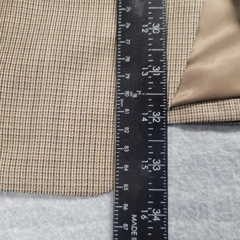Lauren Ralph Lauren Mens Silk Wool Blend Sport Coat Blazer Tan Brown Houndstooth - Picture 9 of 15